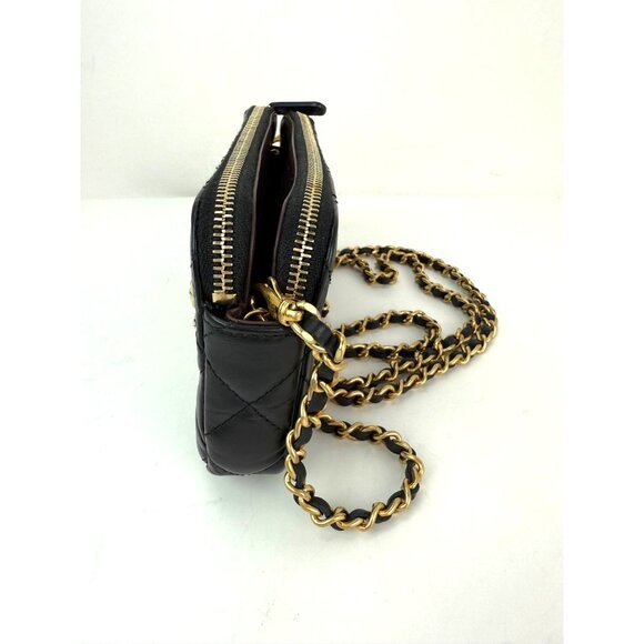 Chanel Lucky Charms 2.55 Black Double Zip WOC Wallet Clutch Bag - Picture 4 of 16